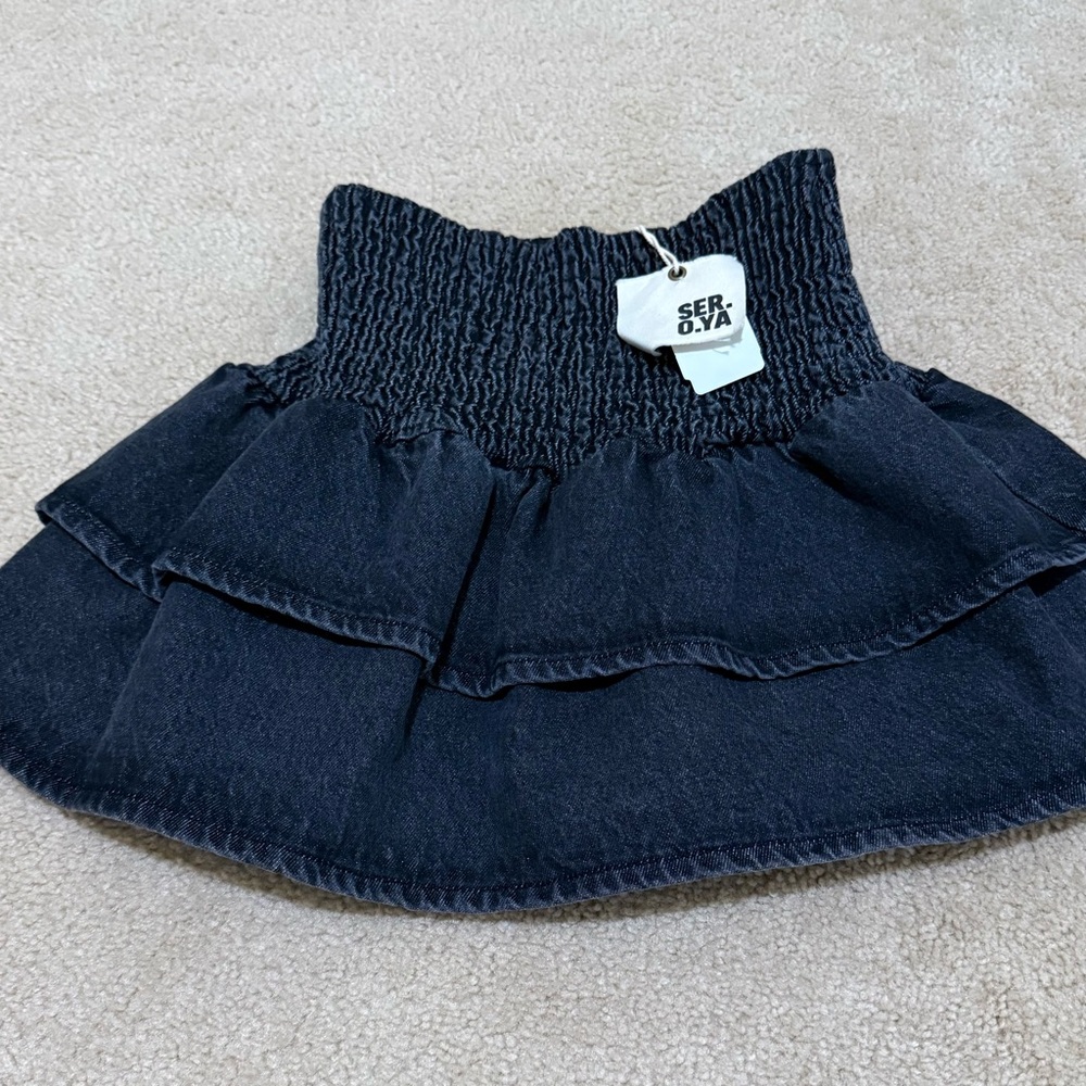 NEW!! SER.O.YA Black Tiered Mini Skirt - XS
